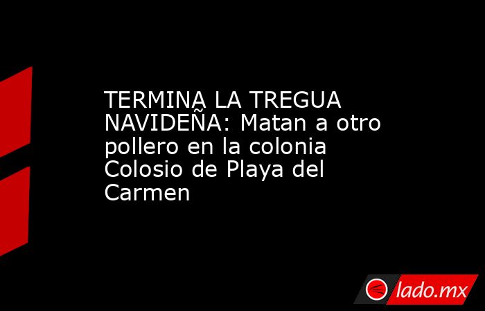 TERMINA LA TREGUA NAVIDEÑA: Matan a otro pollero en la colonia Colosio de Playa del Carmen. Noticias en tiempo real