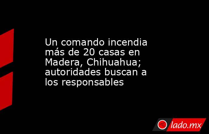 Un comando incendia más de 20 casas en Madera, Chihuahua; autoridades buscan a los responsables. Noticias en tiempo real