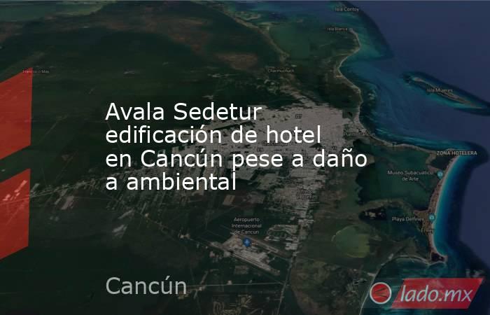 Avala Sedetur edificación de hotel en Cancún pese a daño a ambiental. Noticias en tiempo real