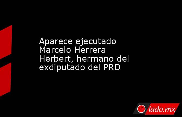 Aparece ejecutado Marcelo Herrera Herbert, hermano del exdiputado del PRD. Noticias en tiempo real