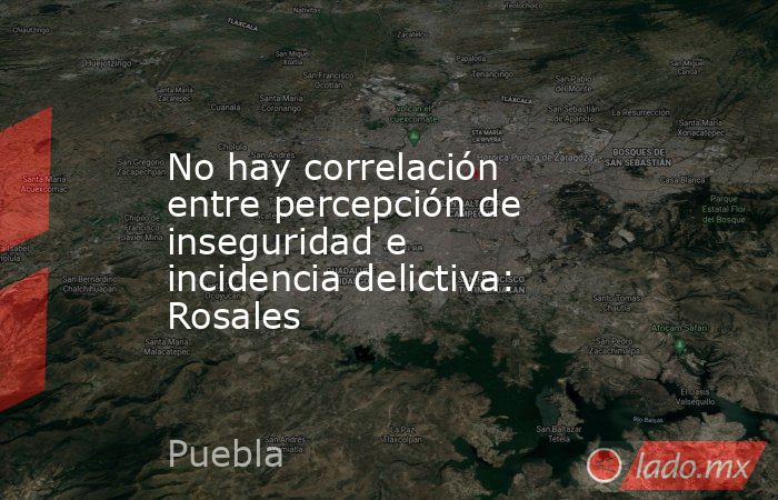 No hay correlación entre percepción de inseguridad e incidencia delictiva: Rosales. Noticias en tiempo real