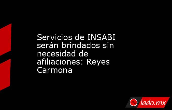 Servicios de INSABI serán brindados sin necesidad de afiliaciones: Reyes Carmona. Noticias en tiempo real