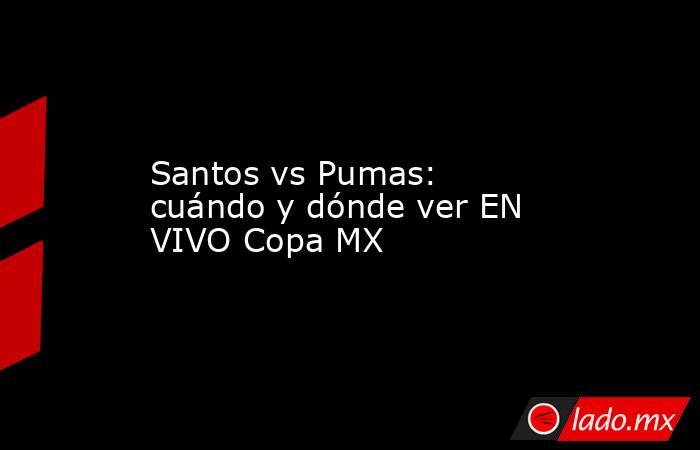 Santos vs Pumas: cuándo y dónde ver EN VIVO Copa MX. Noticias en tiempo real