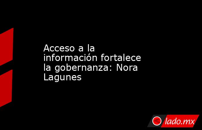 Acceso a la información fortalece la gobernanza: Nora Lagunes. Noticias en tiempo real