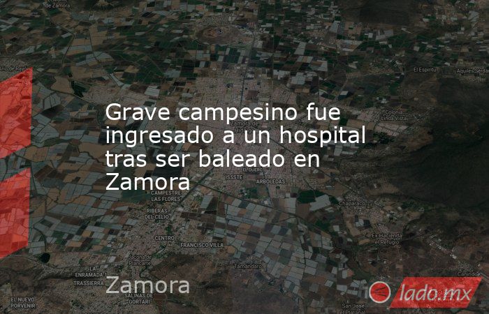 Grave campesino fue ingresado a un hospital tras ser baleado en Zamora. Noticias en tiempo real