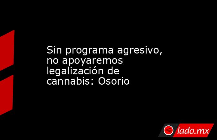 Sin programa agresivo, no apoyaremos legalización de cannabis: Osorio. Noticias en tiempo real