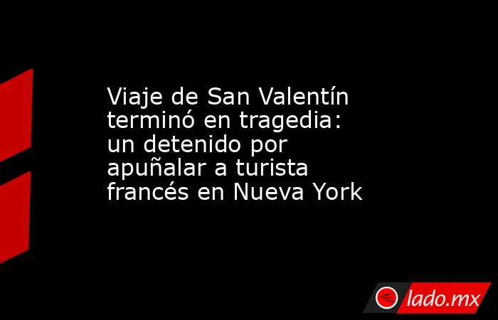 Viaje de San Valentín terminó en tragedia: un detenido por apuñalar a turista francés en Nueva York. Noticias en tiempo real