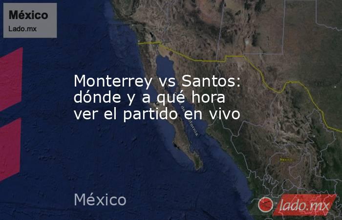 Monterrey vs Santos: dónde y a qué hora ver el partido en vivo. Noticias en tiempo real