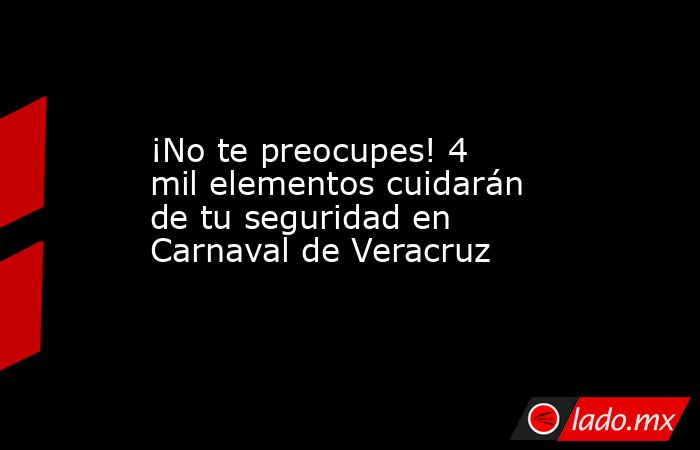 ¡No te preocupes! 4 mil elementos cuidarán de tu seguridad en Carnaval de Veracruz. Noticias en tiempo real