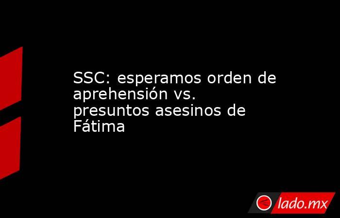 SSC: esperamos orden de aprehensión vs. presuntos asesinos de Fátima. Noticias en tiempo real