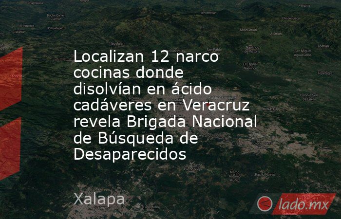 Localizan 12 narco cocinas donde disolvían en ácido cadáveres en Veracruz revela Brigada Nacional de Búsqueda de Desaparecidos. Noticias en tiempo real