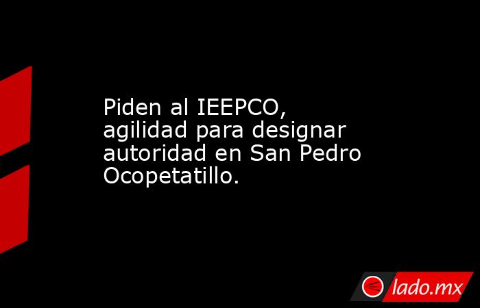Piden al IEEPCO, agilidad para designar autoridad en San Pedro Ocopetatillo.. Noticias en tiempo real