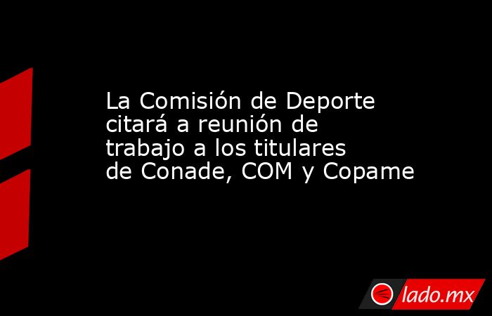 La Comisión de Deporte citará a reunión de trabajo a los titulares de Conade, COM y Copame. Noticias en tiempo real