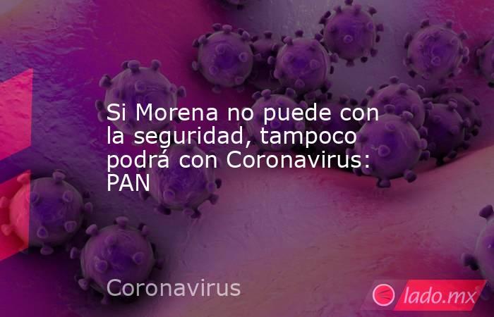 Si Morena no puede con la seguridad, tampoco podrá con Coronavirus: PAN. Noticias en tiempo real