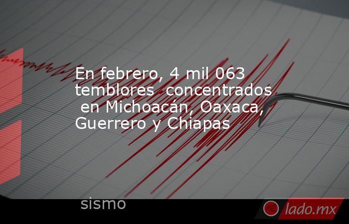 En febrero, 4 mil 063 temblores  concentrados  en Michoacán, Oaxaca, Guerrero y Chiapas. Noticias en tiempo real