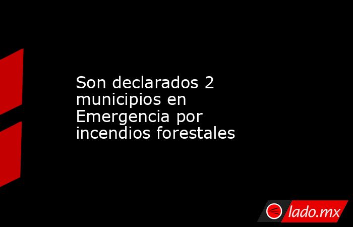 Son declarados 2 municipios en Emergencia por incendios forestales. Noticias en tiempo real