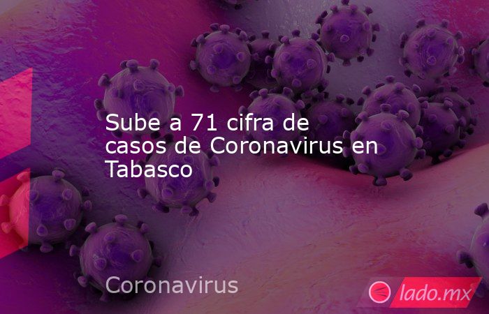Sube a 71 cifra de casos de Coronavirus en Tabasco. Noticias en tiempo real