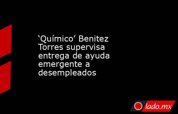 ‘Químico’ Benitez Torres supervisa entrega de ayuda emergente a desempleados. Noticias en tiempo real