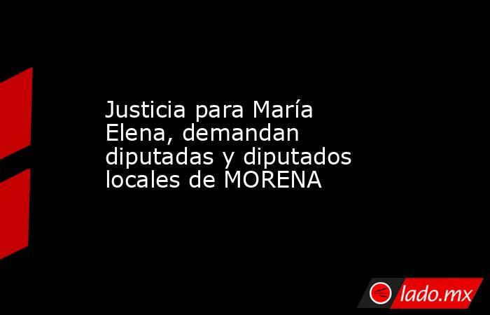 Justicia para María Elena, demandan diputadas y diputados locales de MORENA. Noticias en tiempo real