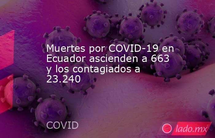 Muertes por COVID-19 en Ecuador ascienden a 663 y los contagiados a 23.240. Noticias en tiempo real