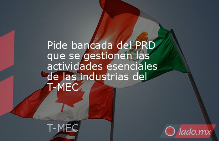 Pide bancada del PRD que se gestionen las actividades esenciales de las industrias del T-MEC. Noticias en tiempo real