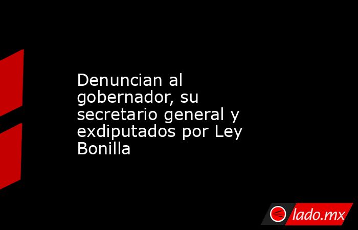 Denuncian al gobernador, su secretario general y exdiputados por Ley Bonilla. Noticias en tiempo real