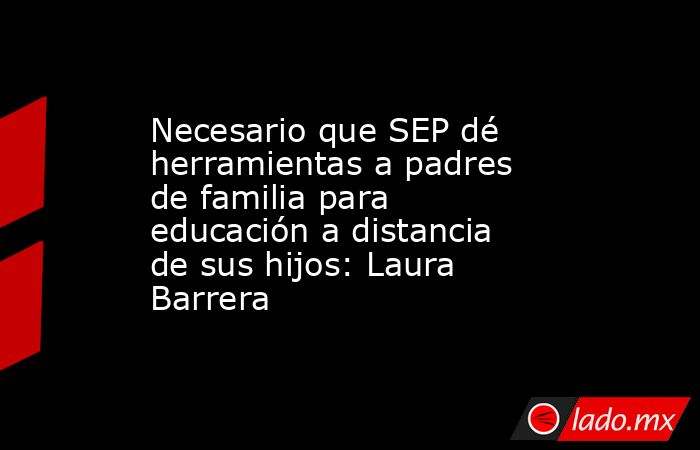 Necesario que SEP dé herramientas a padres de familia para educación a distancia de sus hijos: Laura Barrera. Noticias en tiempo real