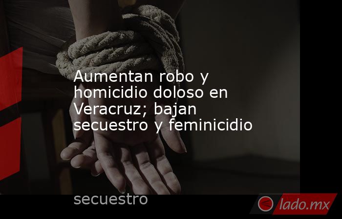 Aumentan robo y homicidio doloso en Veracruz; bajan secuestro y feminicidio. Noticias en tiempo real