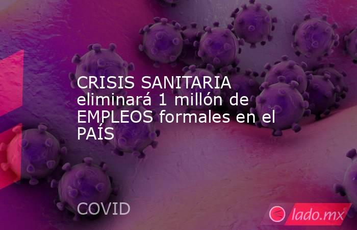 CRISIS SANITARIA eliminará 1 millón de EMPLEOS formales en el PAÍS. Noticias en tiempo real