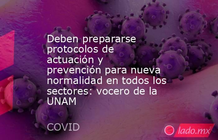 Deben prepararse protocolos de actuación y prevención para nueva normalidad en todos los sectores: vocero de la UNAM. Noticias en tiempo real