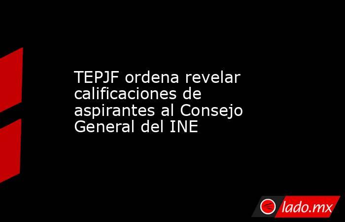 TEPJF ordena revelar calificaciones de aspirantes al Consejo General del INE. Noticias en tiempo real