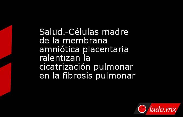 Salud.-Células madre de la membrana amniótica placentaria ralentizan la cicatrización pulmonar en la fibrosis pulmonar. Noticias en tiempo real