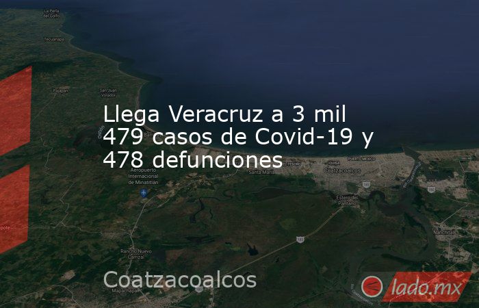 Llega Veracruz a 3 mil 479 casos de Covid-19 y 478 defunciones. Noticias en tiempo real