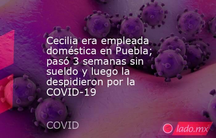 Cecilia era empleada doméstica en Puebla; pasó 3 semanas sin sueldo y luego la despidieron por la COVID-19. Noticias en tiempo real