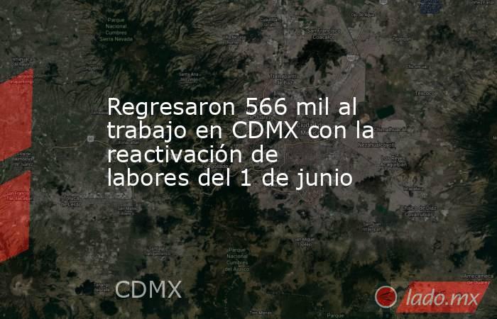Regresaron 566 mil al trabajo en CDMX con la reactivación de labores del 1 de junio. Noticias en tiempo real