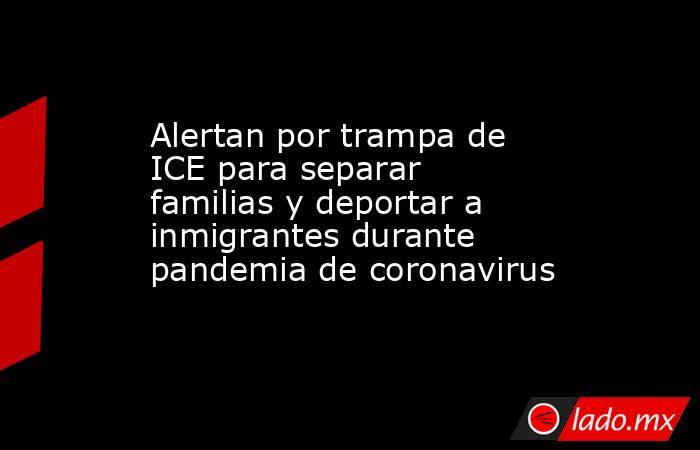 Alertan por trampa de ICE para separar familias y deportar a inmigrantes durante pandemia de coronavirus. Noticias en tiempo real