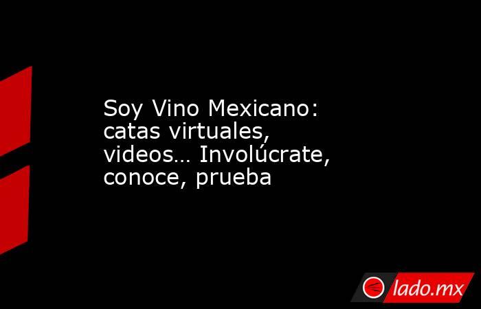 Soy Vino Mexicano: catas virtuales, videos… Involúcrate, conoce, prueba. Noticias en tiempo real