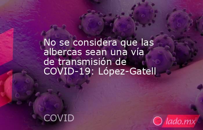 No se considera que las albercas sean una vía de transmisión de COVID-19: López-Gatell. Noticias en tiempo real