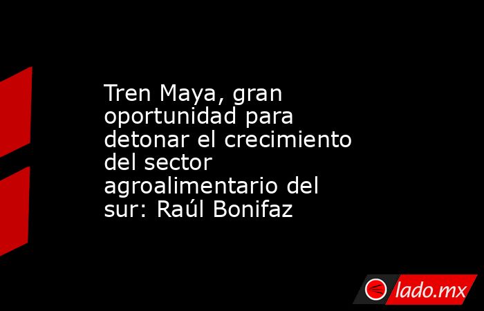 Tren Maya, gran oportunidad para detonar el crecimiento del sector agroalimentario del sur: Raúl Bonifaz. Noticias en tiempo real