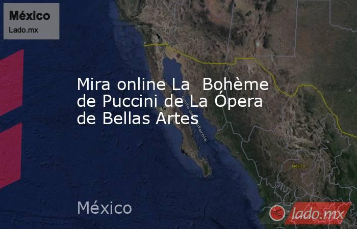 Mira online La  Bohème de Puccini de La Ópera de Bellas Artes. Noticias en tiempo real