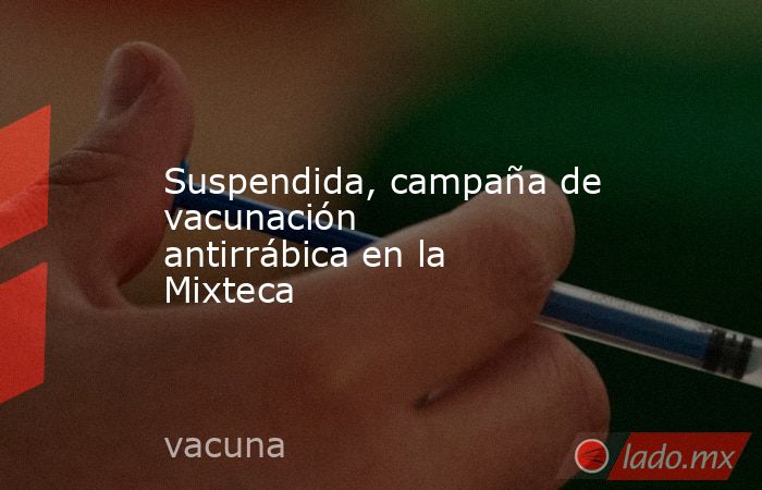 Suspendida, campaña de vacunación antirrábica en la Mixteca. Noticias en tiempo real