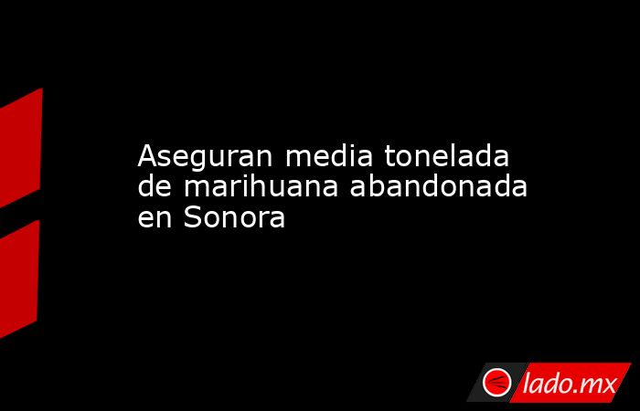 Aseguran media tonelada de marihuana abandonada en Sonora. Noticias en tiempo real