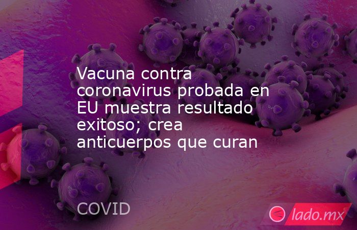 Vacuna contra coronavirus probada en EU muestra resultado exitoso; crea anticuerpos que curan. Noticias en tiempo real