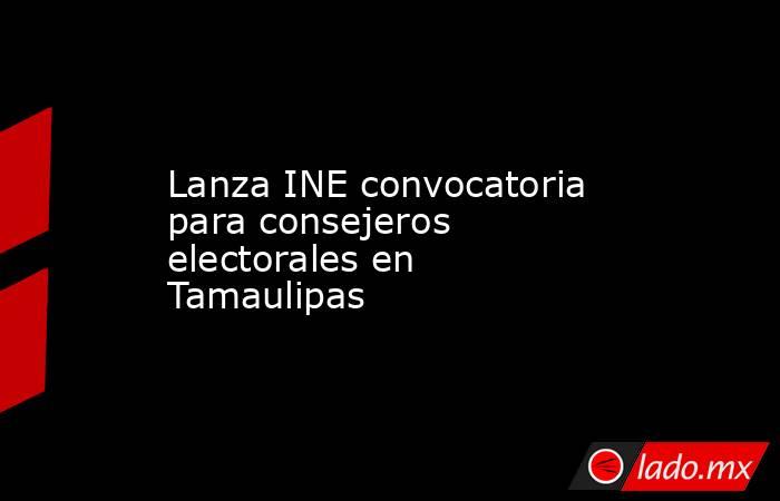 Lanza INE convocatoria para consejeros electorales en Tamaulipas. Noticias en tiempo real
