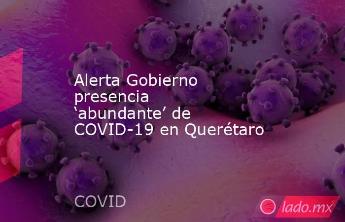 Alerta Gobierno presencia ‘abundante’ de COVID-19 en Querétaro. Noticias en tiempo real
