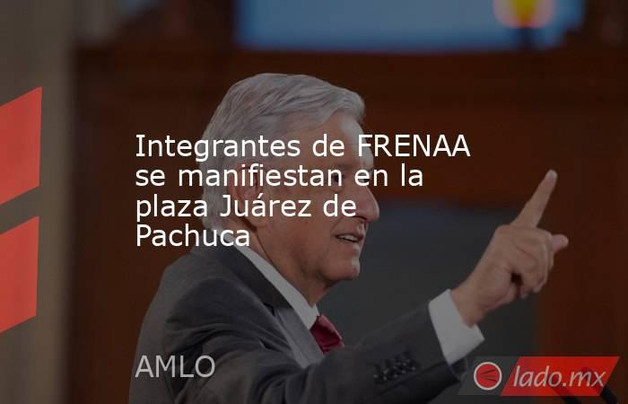Integrantes de FRENAA se manifiestan en la plaza Juárez de Pachuca. Noticias en tiempo real
