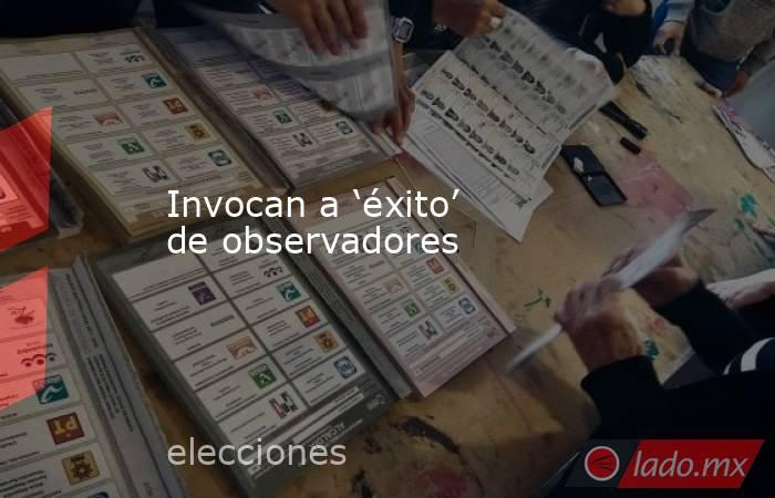 Invocan a ‘éxito’ de observadores. Noticias en tiempo real
