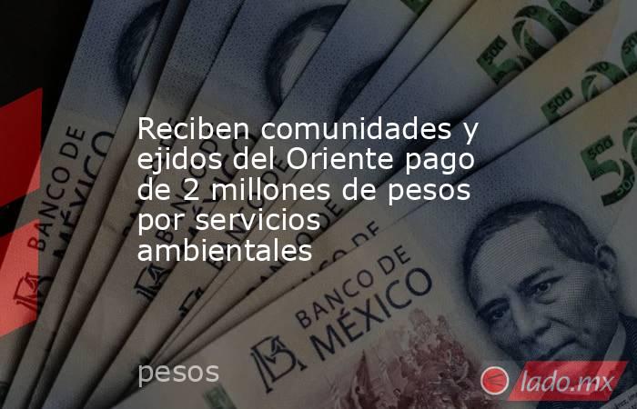 Reciben comunidades y ejidos del Oriente pago de 2 millones de pesos por servicios ambientales . Noticias en tiempo real