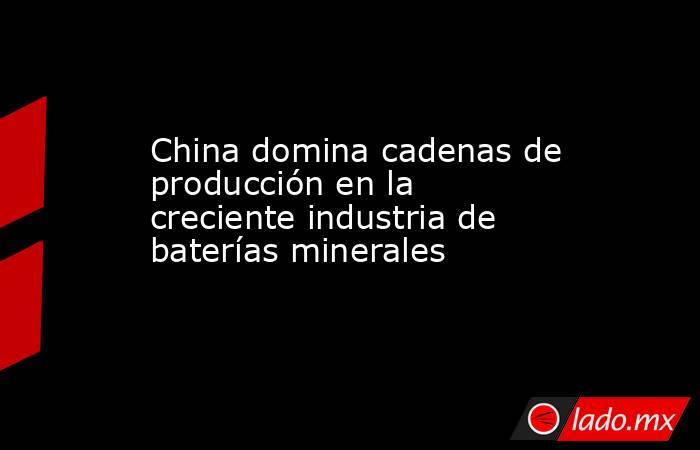 China domina cadenas de producción en la creciente industria de baterías minerales. Noticias en tiempo real