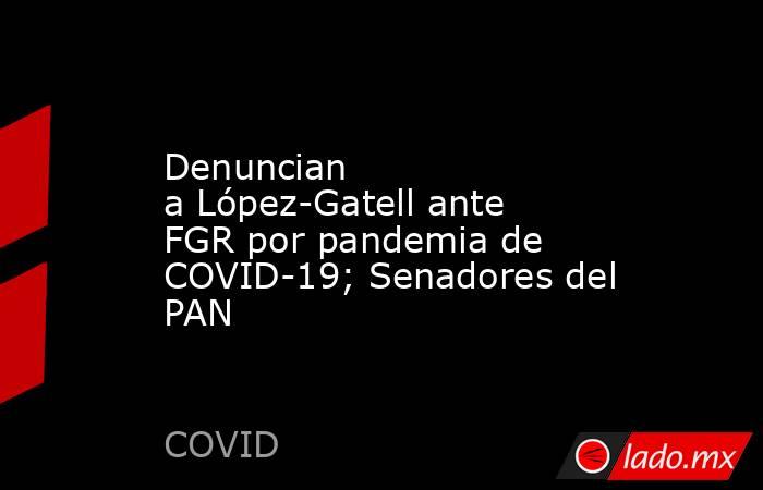 Denuncian a López-Gatell ante FGR por pandemia de COVID-19; Senadores del PAN
. Noticias en tiempo real